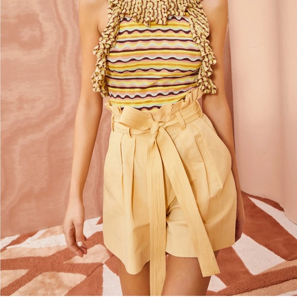 NWT Ulla Johnson Yellow Linen Shorts - Picture 2 of 4